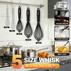 Anaeat Kitchen Whisk Set of 5, Egg Beater Milk ​Blender - Image 7