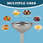 Stainless Steel Kitchen Funnel, Medium and Small Three-piece Set - Image 5