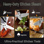 Kitchen Shears Heavy Duty, Stainless Steel Sharp Poultry Kitchen Scissors - Image 2