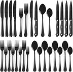 Astercook 24-Piece Black Silverware Set by Astercook