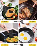 Pack of 2 Silicone Solid Turner, Non Stick Slotted Kitchen Spatulas, High Heat - Image 3
