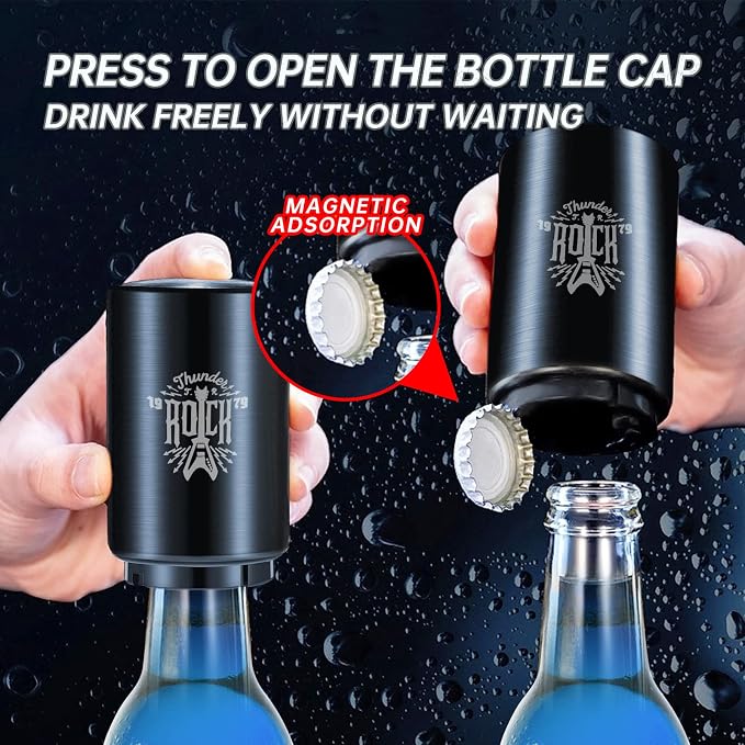 2PCS Automatic Beer Bottle Opener Drafts Top Beer Can Opener, Stainless Steel - Image 3