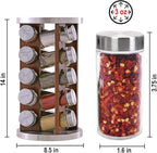 Orii 20 Jar Rotating Dark Acacia Wood Spice Rack - Image 8
