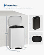 Garvee 13 gal / 50 L Metal Kitchen Trash Can - Image 6