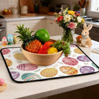 Breling Easter Dish Drying Mat for Kitchen 16 x 18 Inch Pastel Eggs Microfiber - Image 5