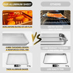 Commercial Quality Baking Sheet Pan Set, Natural Aluminum Cookie Sheet - Image 4