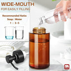 GMISUN Glass Foaming Soap Dispenser, 10 Fl oz / 300ml Amber Glass Soap Dispenser - Image 8