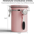 Veken Coffee Canister with Window, Airtight Stainless Steel Kitchen Food - Image 2