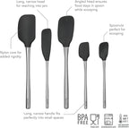 Tovolo Stainless Steel Handled Silicone Spatula Set of 5, Dishwasher Safe - Image 2