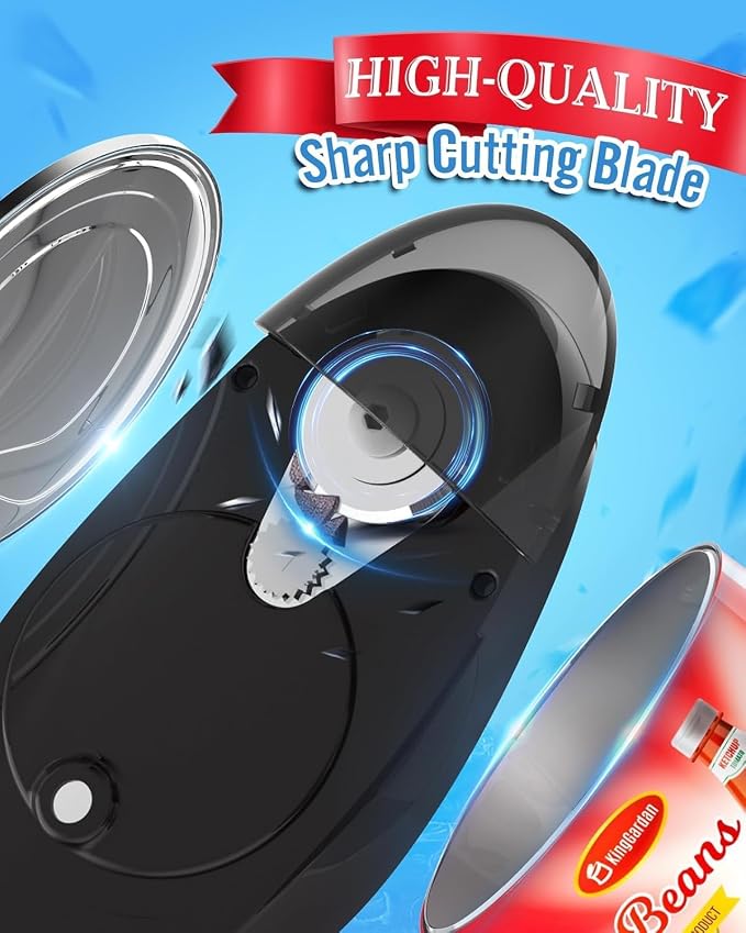 Electric Can Opener, Automatic Hands-Free One Touch, Smooth Edge Safety Cut - Image 5