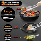 Walfos tongs for cooking, All Metal Kitchen Tongs 600℉ Heat Resistant, Heavy - Image 5
