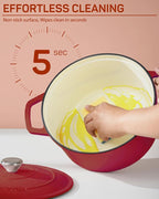 Ciwete Enameled Cast Iron Dutch Oven – 4.4 Quart Pot - Image 7