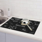 Black Ink Dish Drying Mats for Kitchen Counter, Large 18"x24" Dish Mats for - Image 7