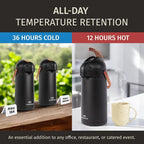 Thermal Coffee Carafe 102Oz w/Wood Trim, Keeps Coffee Hot - Image 3