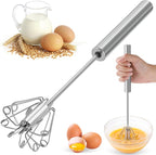 2026 Upgraded Semi-Automatic Stainless Steel Egg Beater – Hand Push Whisk by Unknown