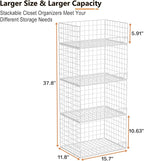 Yociyoga 4 Tier Stackable Closet Organizers and Storage Shelves, Foldable - Image 3