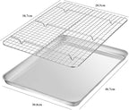 Baking Sheet with Rack Set, Wildone Stainless Steel Cookie Sheet Baking Pan - Image 2