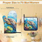 Ocean Turtle Pattern Oven Gloves and Hot Pads Set - Image 3