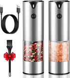 Rechargeable Electric Salt and Pepper Grinder Set by KTKUDY