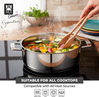 BRA COOKWARE Signature Stainless Steel Stock Pot w/Glass Lid | 9.5 Inch 4 Quart - Image 4