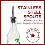 17oz Hand Painted Glass Olive Oil Bottle - 500ml Green Oil & Vinegar Cruet - - Image 5