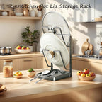 Kitchen Pot Lid Storage Rack, Stainless Steel Pot Lid Holder While Cooking - Image 2