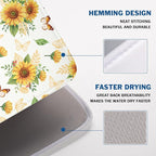 Sunflower Dish Drying Mat for Kitchen Counter Summer Yellow Floral Microfiber - Image 4