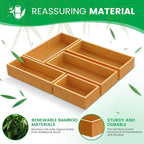 Bamboo Drawer Organizer Set, 5-Piece Storage Trays - Image 6