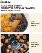 Katbite Air Fryer Disposable Paper Liners 100 Pcs, 9x11 Inch, Oil Resistant & - Image 5