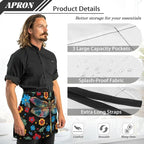 Server Apron with 3 Pockets, Waterproof Oil Waitress Waiter Half Apron - Image 6