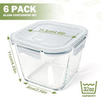 Glass Soup Containers with Lids 32 oz, 4 Cup Glass Storage Containers, Tall - Image 3