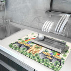 Funny Dog Dish Drying Mats for Kitchen Countertop Large Microfiber Absorbent - Image 5