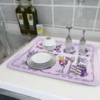 Purple Coffee Matt for Counter Sweet Dish Drying Mats for Dessert Lover Large - Image 6