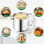 TeamFar 10QT Stock Pot, Stainless Steel Large Soup Cooking Pot & Lid - Image 5