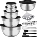 WEPSEN Mixing Bowls Set, Large Nesting Bowls 7, Measuring Cups and Spoons by WEPSEN