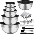 WEPSEN Mixing Bowls Set, Large Nesting Bowls 7, Measuring Cups and Spoons by WEPSEN