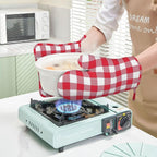 Red and White Checkered Oven Mitts and Pot Holders Set - Image 6