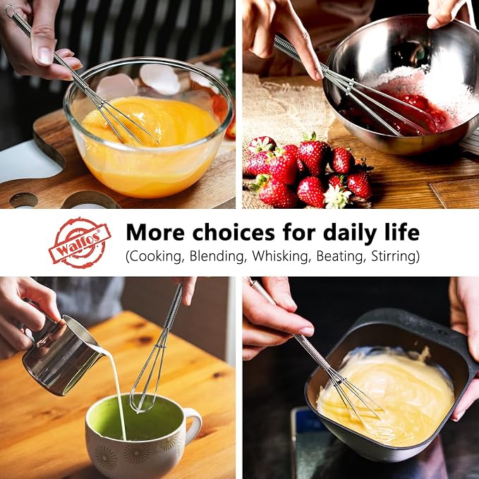 Walfos Mini Whisks Stainless Steel 6pcs; 7" - Image 3