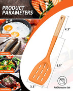 Pack of 2 Silicone Spatula, Non Stick Cooking Utensil Set, Wooden Handle - Image 2