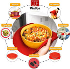 Walfos 12 10 Inch Silicone Microwave Mats, Microwave Splatter Cover - Image 3