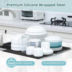 Ohuhu Over The Sink Dish Drainer Drying Rack, 17.6" W x 15.4" L Roll Up Dish - Image 7