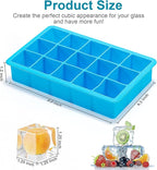 2 Pack Ice Cube Trays, ZDPMK Silicone Easy Release Flexible Molds 15 Ice Cubes - Image 2