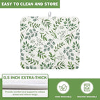 Kawani Sage Green Dish Drying Mat 16x18 In Absorbent Reversible Eucalyptus - Image 5