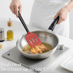 Coukre 3 Pack Silicone Spatula Set, High Heat Resistant, Fish Spatula, Solid & - Image 4