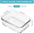 Vtopmart 5Pack 30oz Glass Storage Containers - Image 2