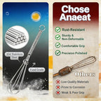 Anaeat 6 Pack Small Wire Whisks, Portable Stainless Steel Kitchen Tiny Whisk & - Image 5