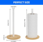 Wooden Paper Towel Holder Countertop, Non-Slip Base, Stainless Steel, - Image 2