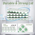 ChefAide Ice Cube Tray with Lid, 4 Packs 56 Cubes Durable Stackable Ice Cube - Image 6