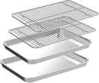 Half Sheet Pans with Rack Set, CEKEE Stainless Half Size Large Baking Sheets by CEKEEBakingEasilyHappily