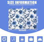 Blue Floral Dish Drying Mat for Kitchen Counter Flower Leaves Drying Pad - Image 2